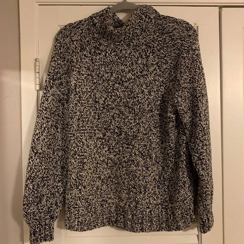 Black & White variegated turtleneck Liz C sweater